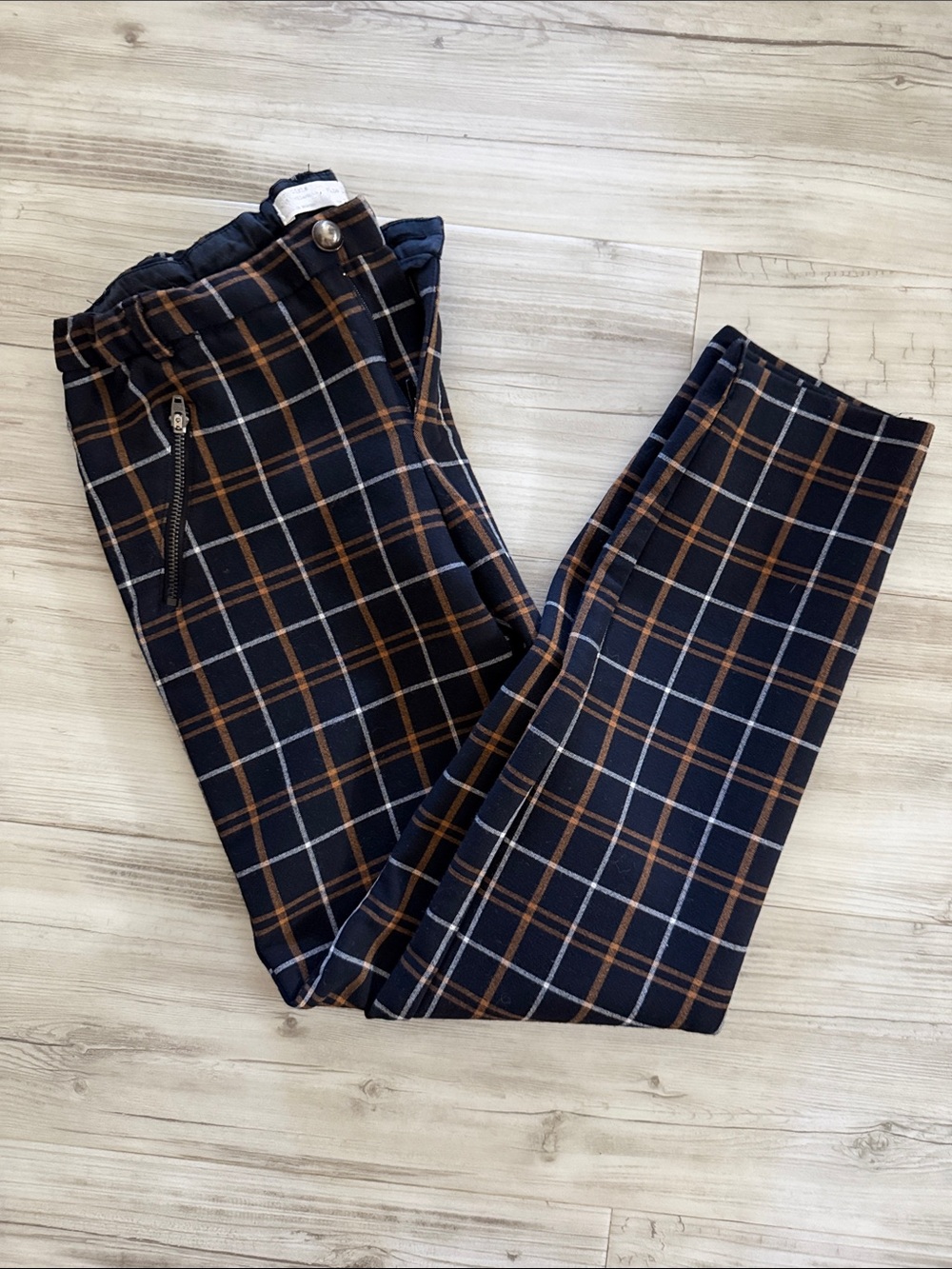 Zara Kids Plaid Stretch Trousers